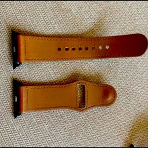 NWOT Men’s Tan Leather Strap For Apple Watch